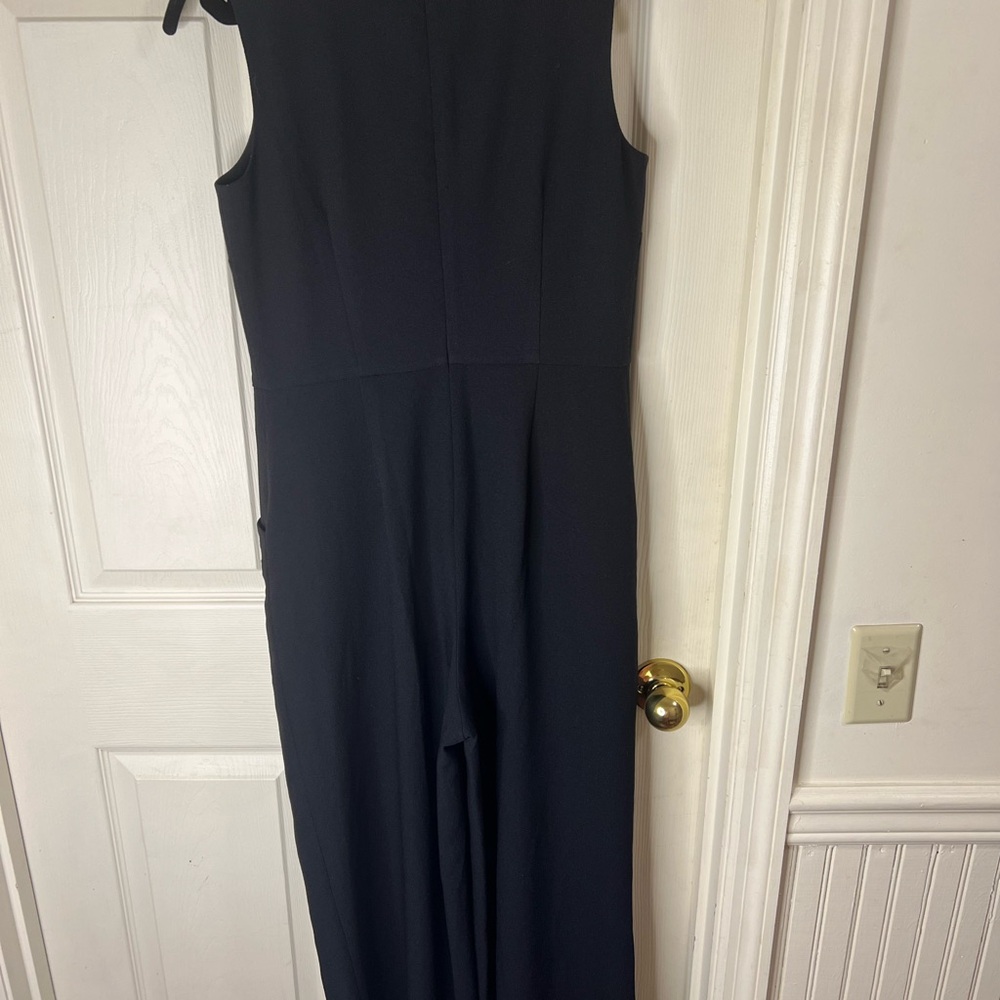 Karl Lagerfeld black wide leg crepe sleeveless jumpsuit size 6 - Picture 7 of 7